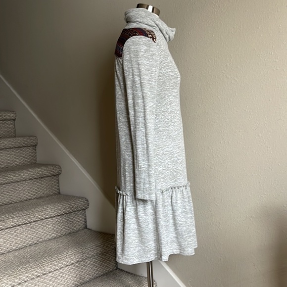 Anthropologie THML Sz M Nordic Fair Aisle Printed Sweater Dress - Picture 3 of 13